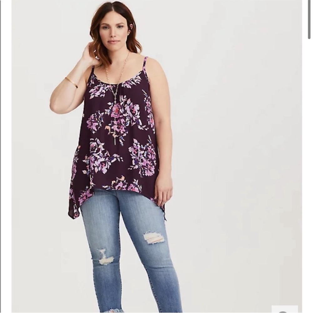 Torrid Floral Purple Sleeveless Top